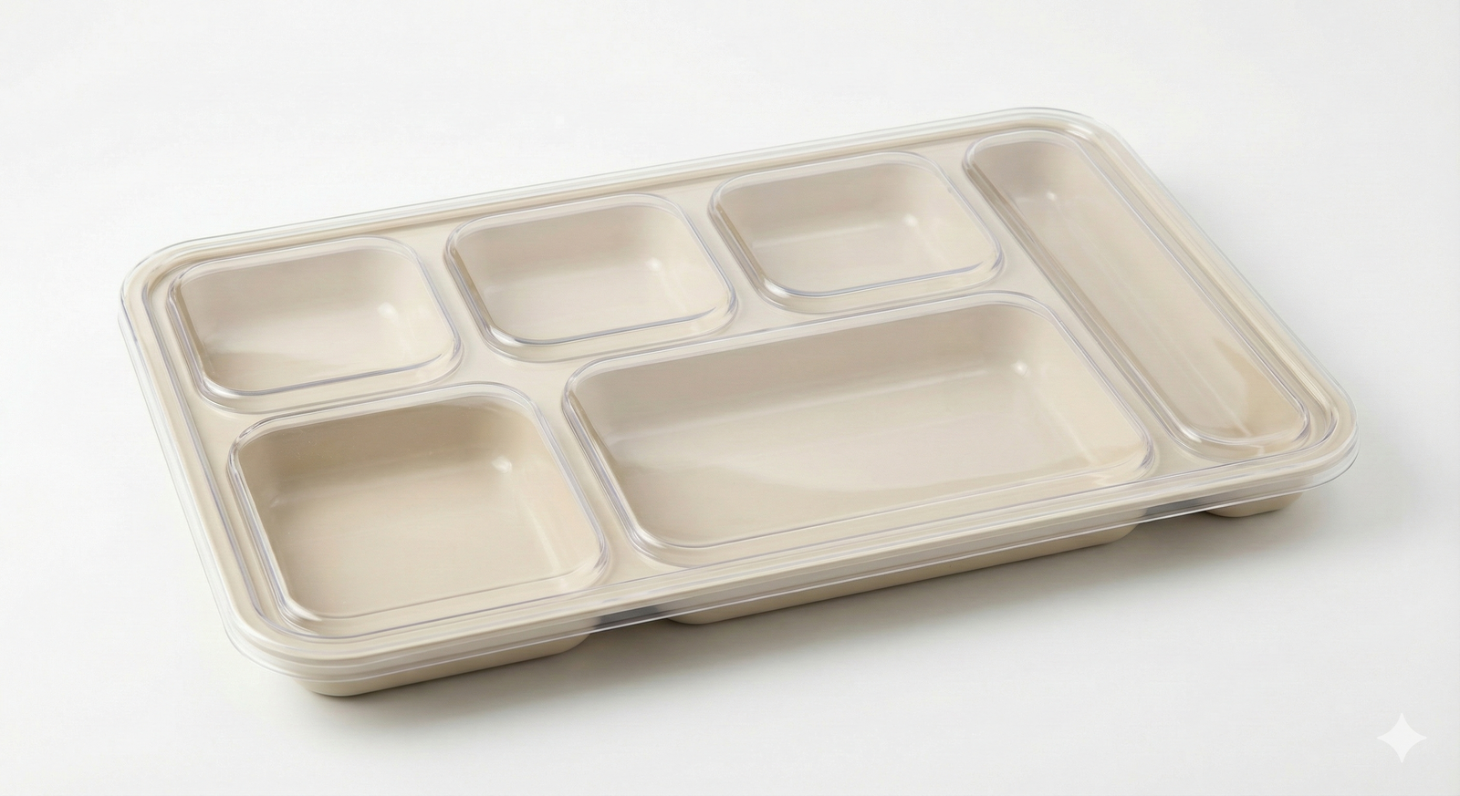 Polycarbonate Tray – 6 Compartment with Lid